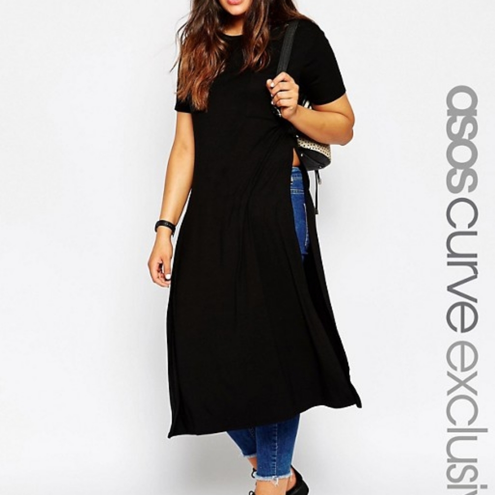 ASOS CURVE maxi t-shirt w/ split